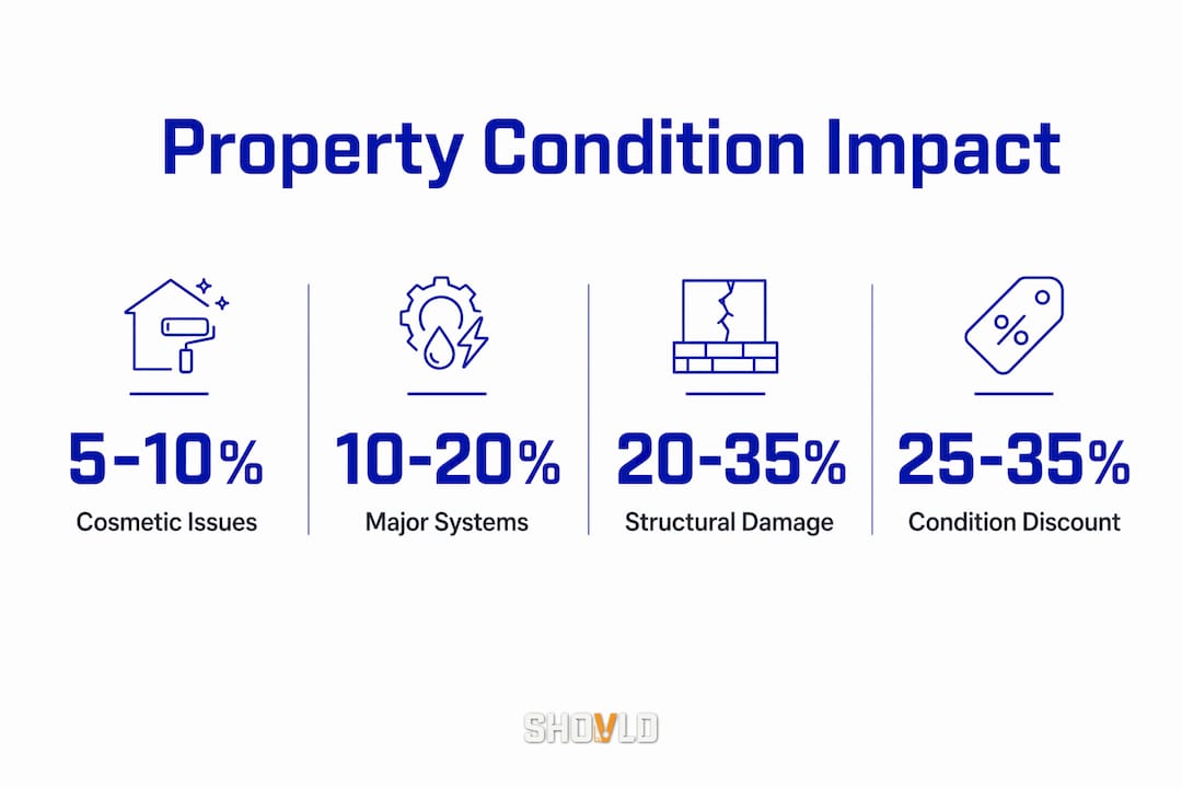 Infographic showing property condition impact percentages