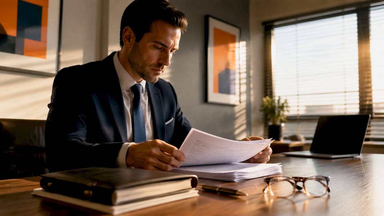 Hands examining probate legal documents