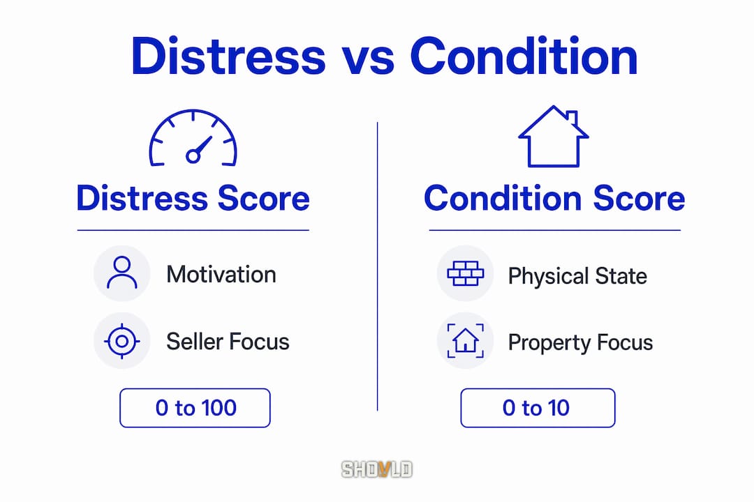 Infographic comparing distress and condition scores
