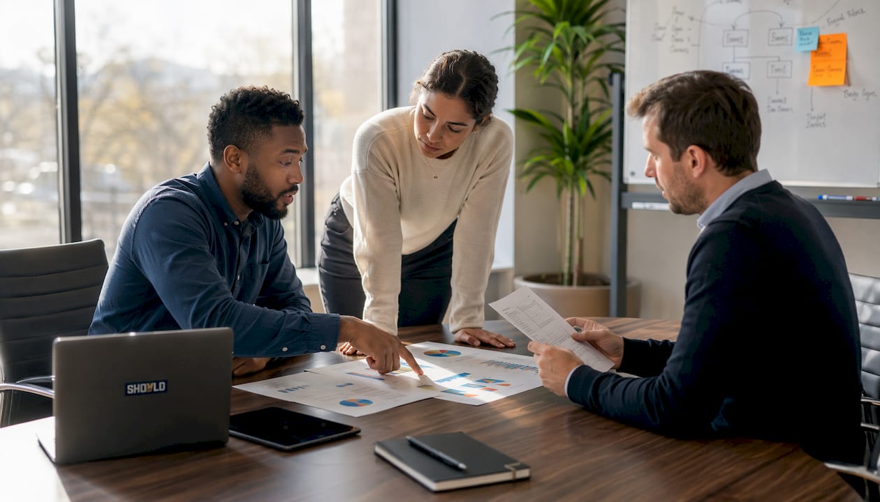 Hands collaborating on AI scoring of filings