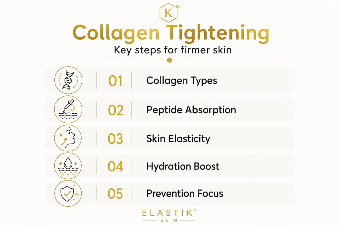Infographic shows collagen skin tightening steps