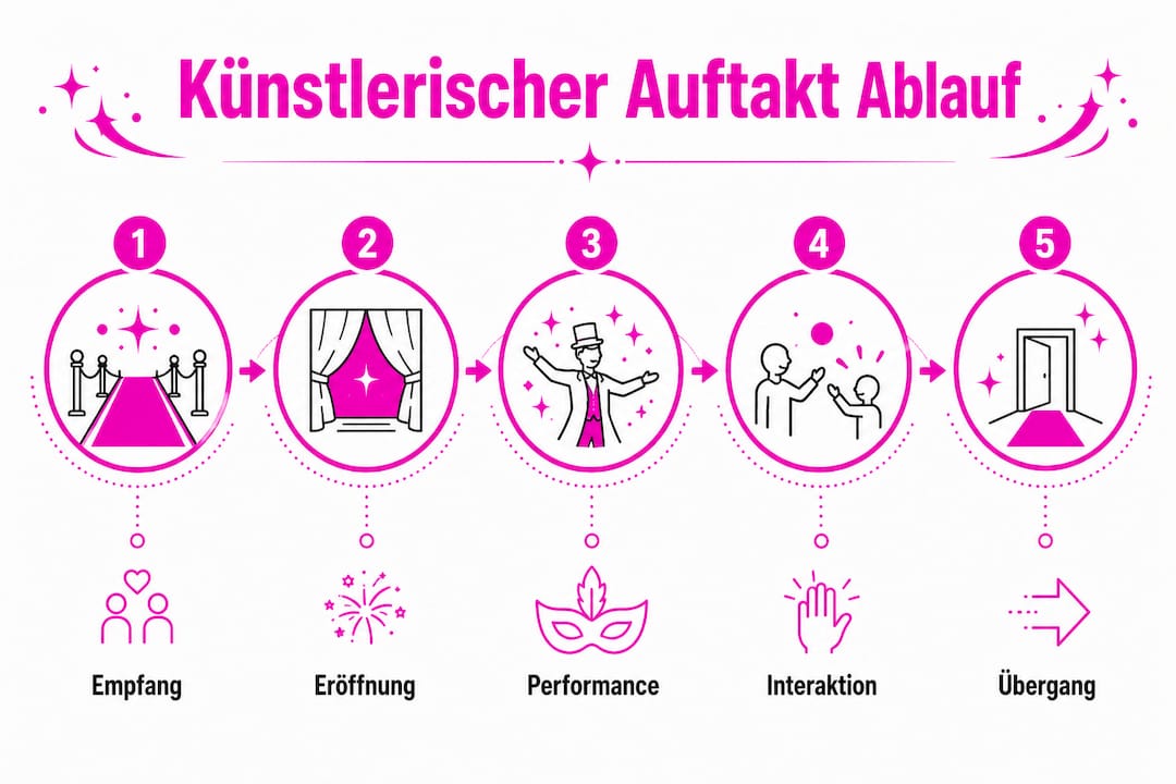 Ablaufschema für den feierlichen Auftakt einer Kunstgala