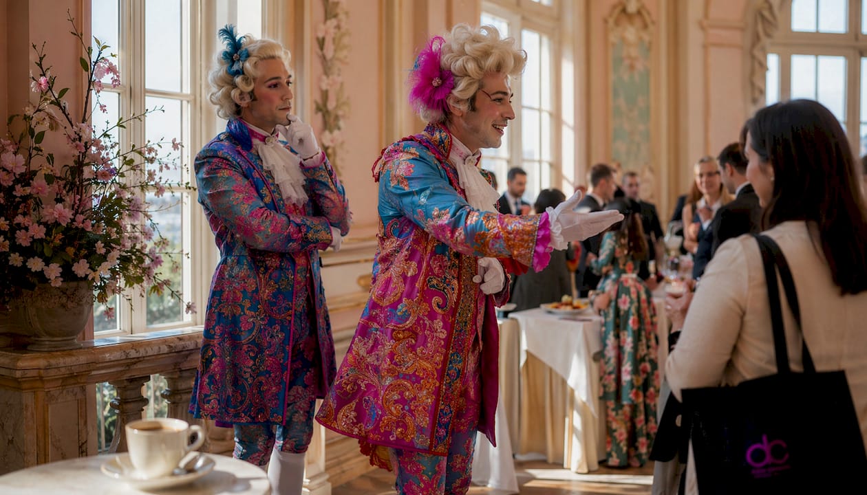 Stilvolle Walking Acts in prachtvollen Barockkostümen