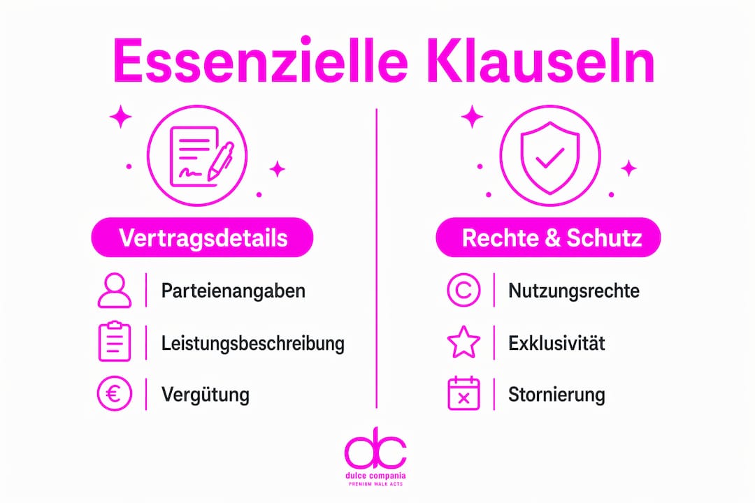 Diese Infografik fasst die wichtigsten Vertragsbestandteile zusammen, die Künstler kennen sollten.