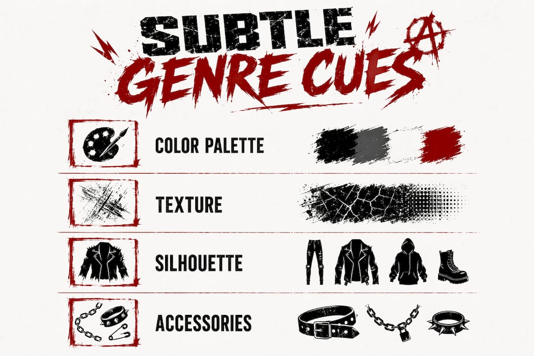 Infographic showing subtle genre fashion cues