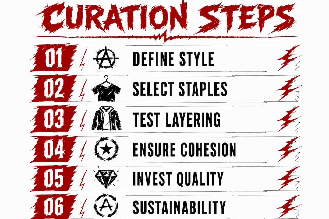 Infographic illustrating streetwear curation steps