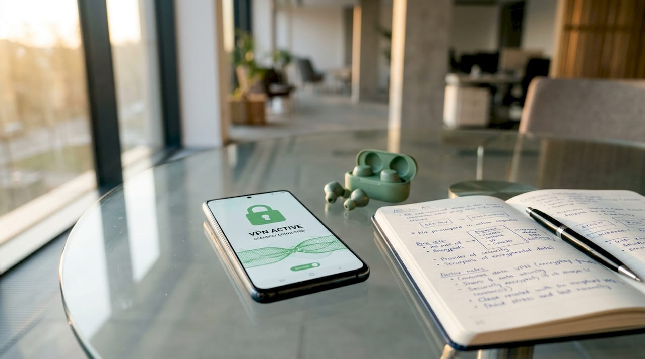 Android phone running VPN encryption software