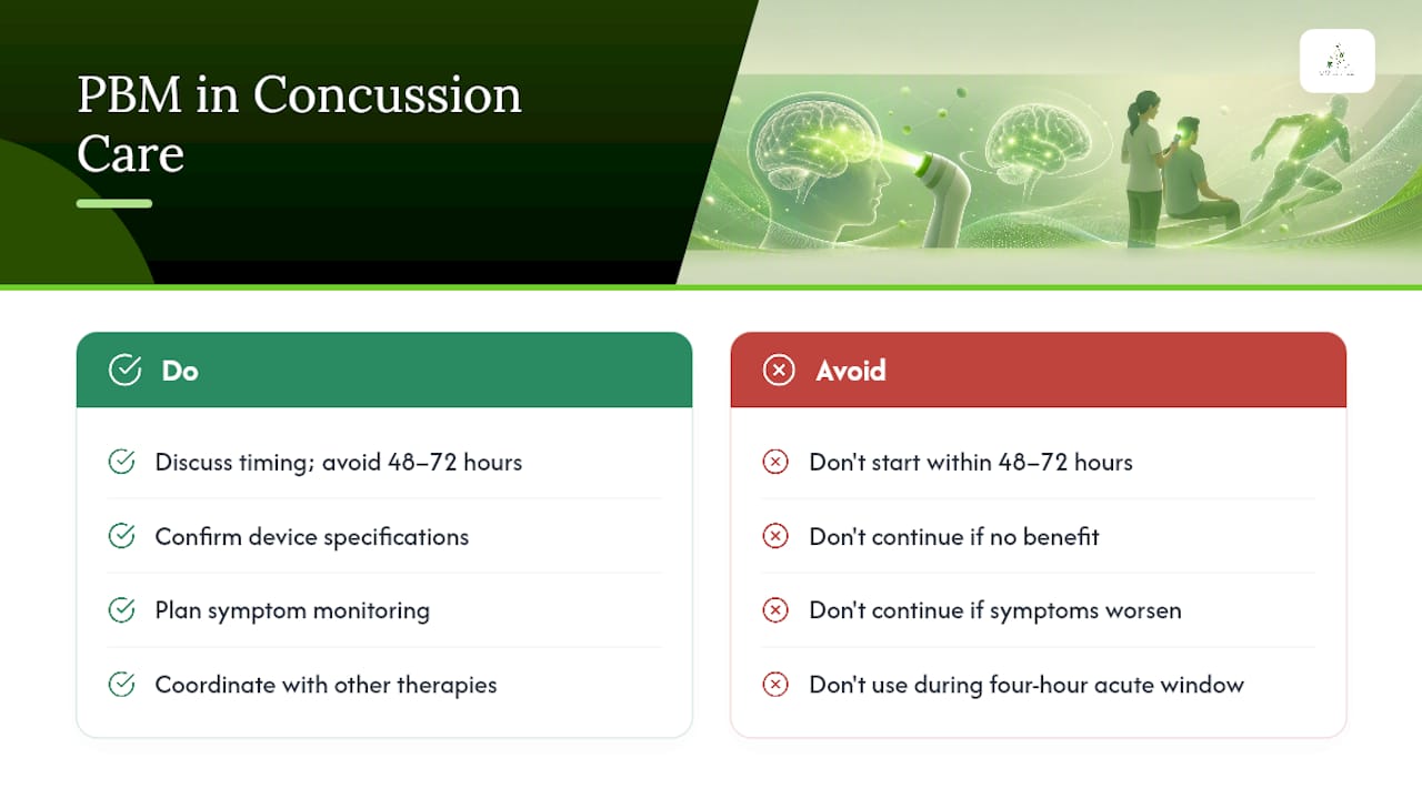 How Does Red Light Therapy Fit Into Standard Concussion Care? — overview diagram