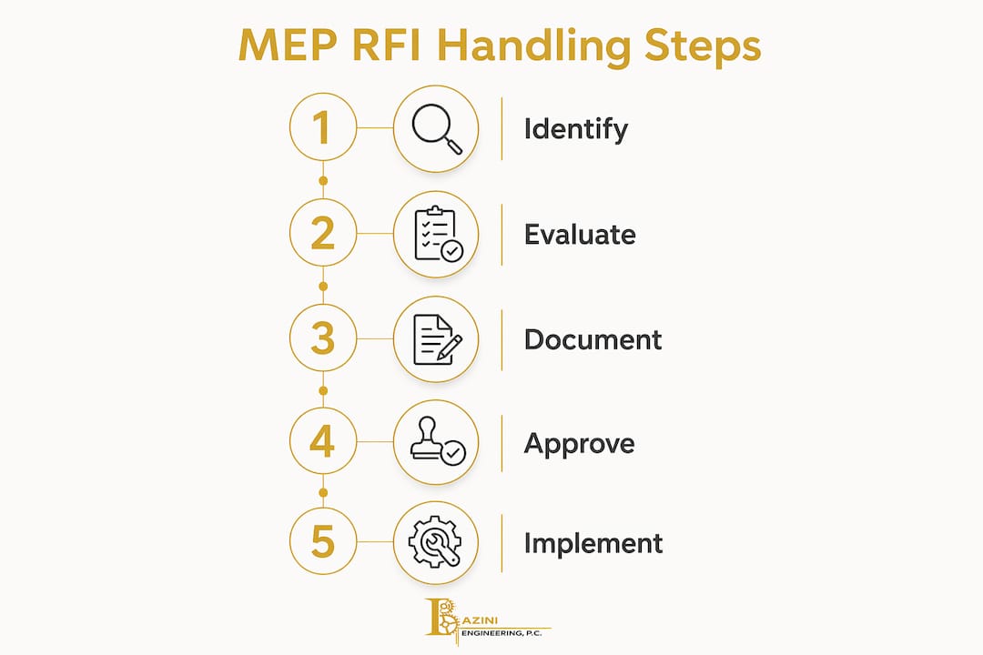 Infographic showing MEP RFI handling workflow steps