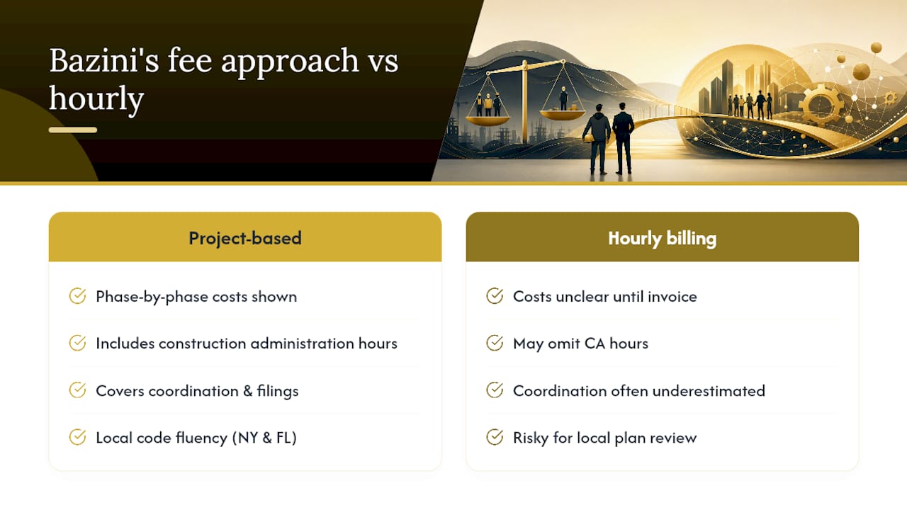 How Bazini Engineering Approaches Fees On U.S. Projects — overview diagram