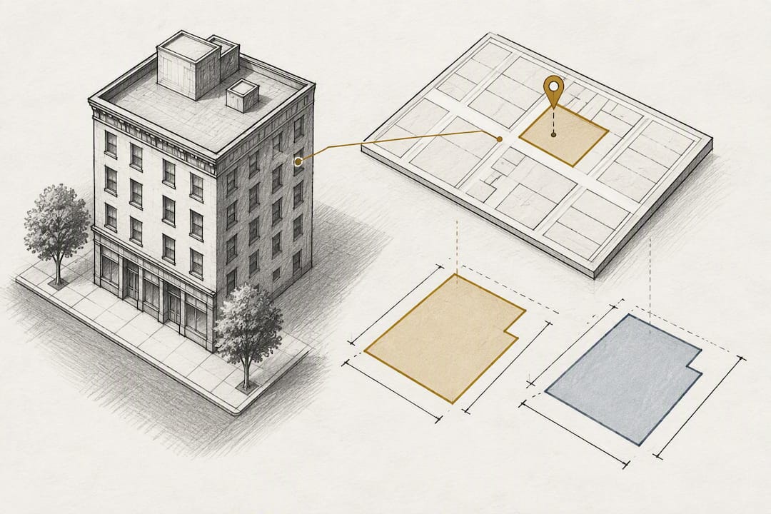 Building footprint matched to property records