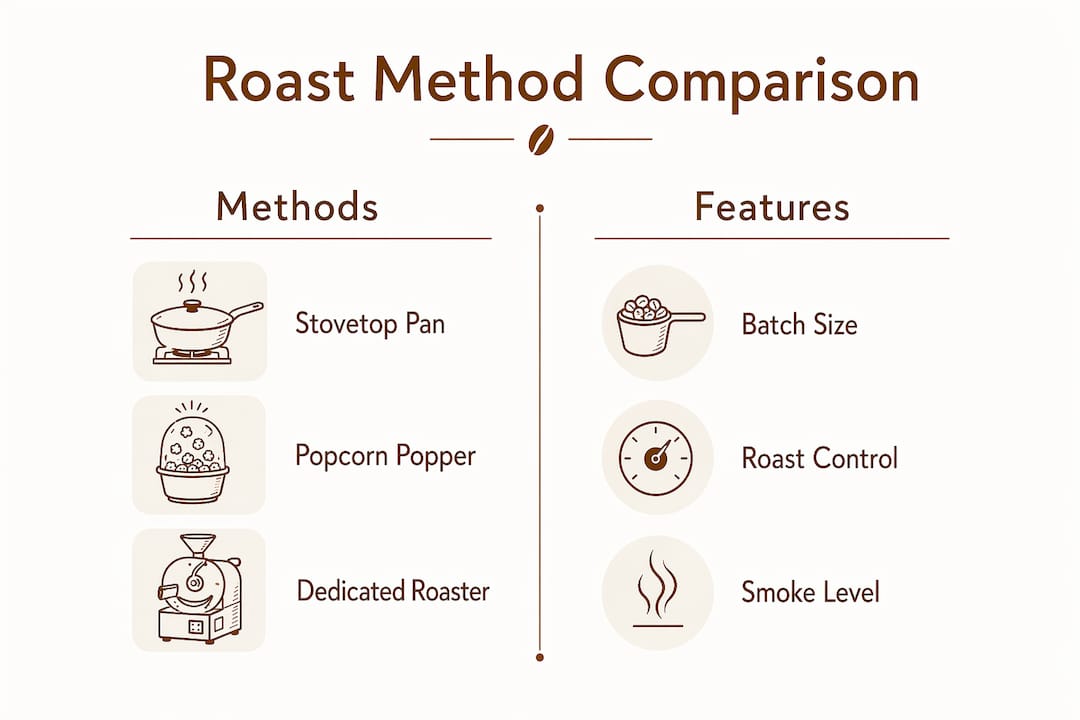 Infographic comparing coffee roasting methods
