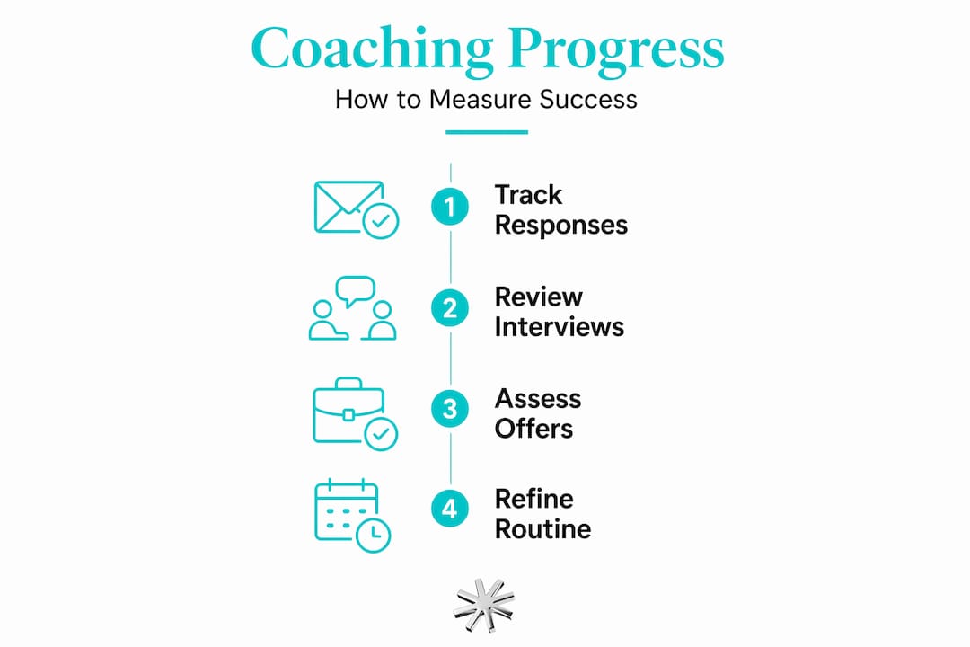Infographic showing four steps to measure coaching progress