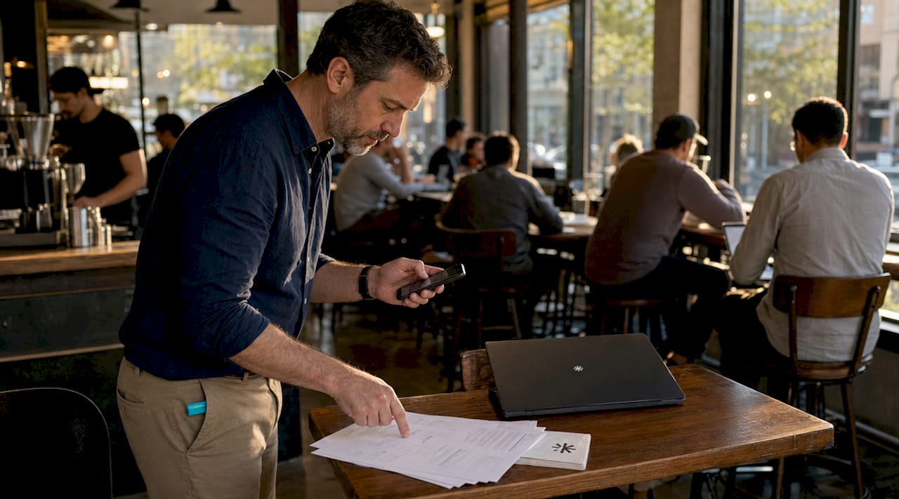 Man reflecting on career exploration outdoors in park