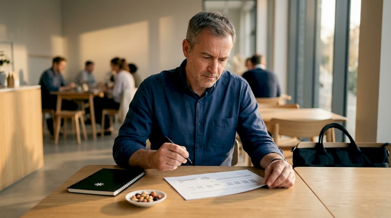 Man reviewing career roadmap at discovery session