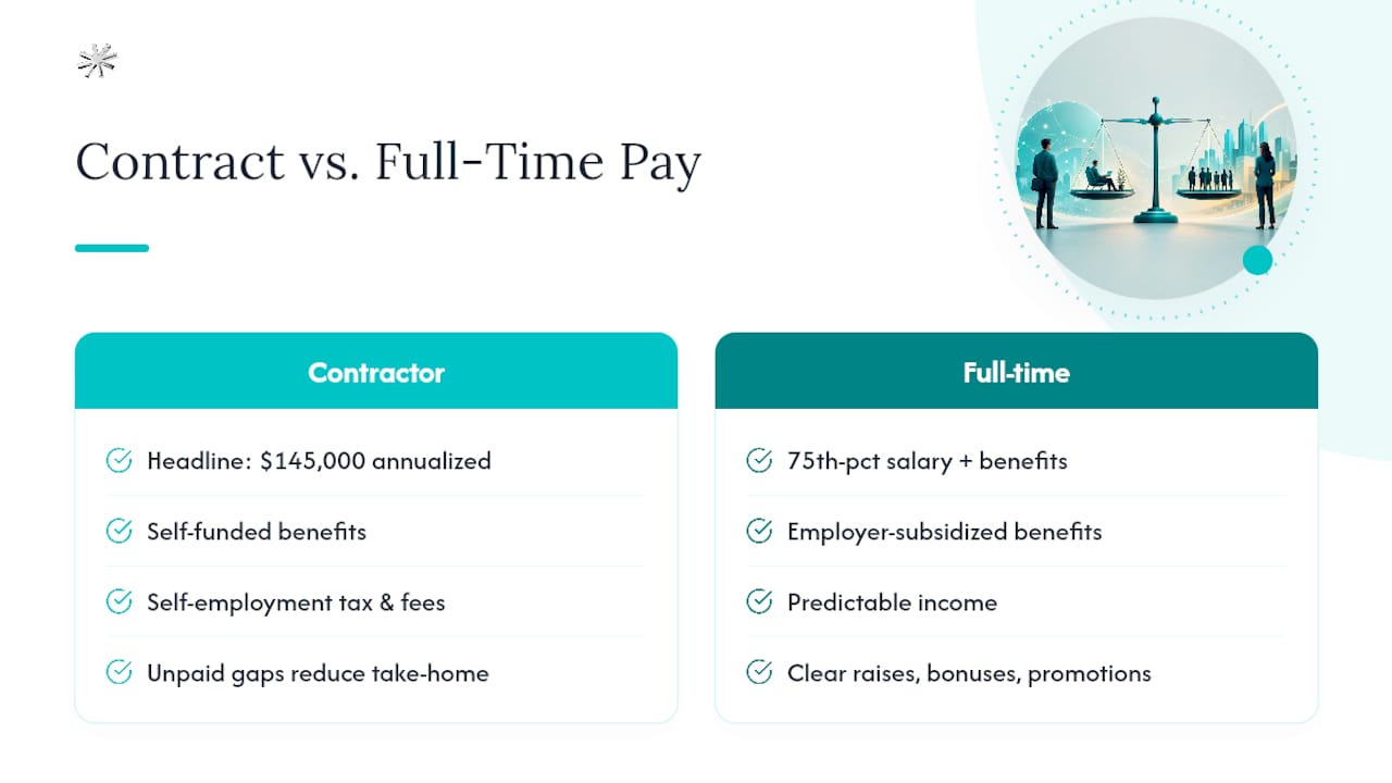 Contractor and full-time compensation comparison