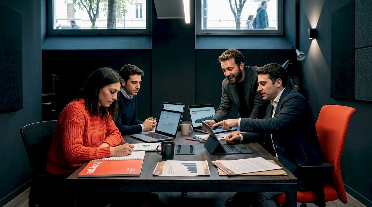 Perché serve una strategia digitale per le PMI 2 Il team al lavoro durante una sessione di pianificazione digitale