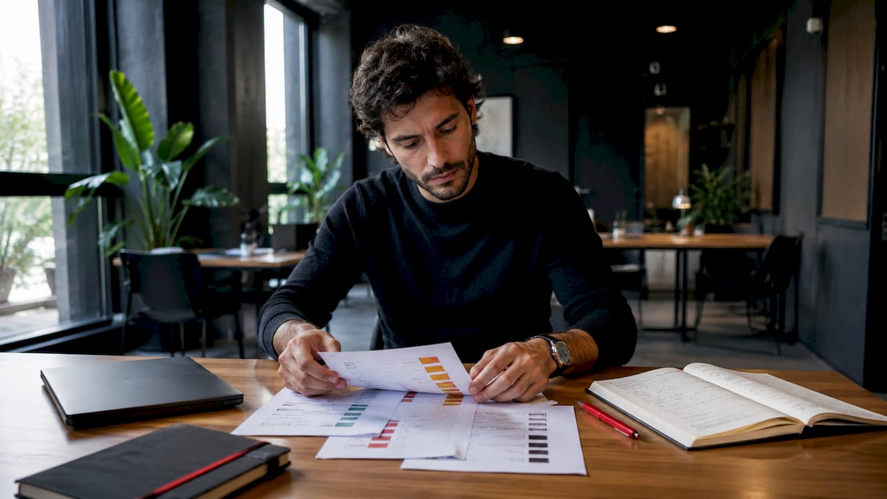 Automatizzare post social media: guida per PMI 2026 2 Dettaglio di mani che sistemano una lista di cose da fare sul tavolo