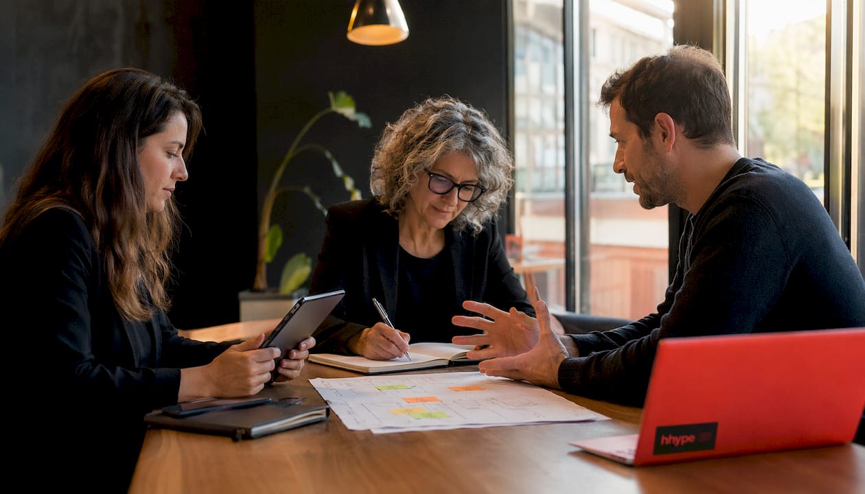 E-commerce crescita vendite in Italia nel 2026: dati e strategie 3 Il team si confronta sulle strategie e-commerce durante una riunione in ufficio.