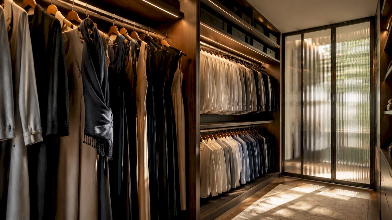 Different types of wardrobe hanging rails