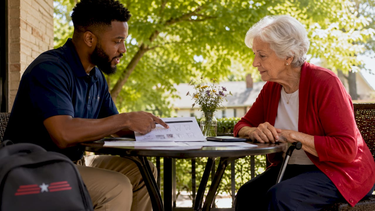 Healthcare advisor explaining Medicare dental options