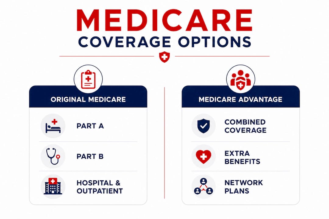 Infographic comparing Medicare coverage options
