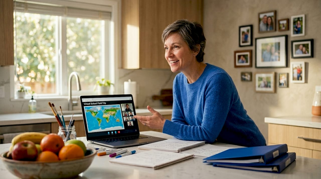 Teacher leading interactive online virtual tour