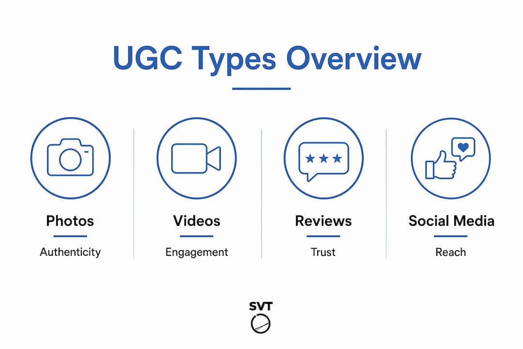 Infographic showing common user-generated content types in virtual tours