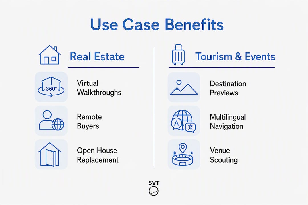 Infographic comparing real estate and tourism/event tour uses