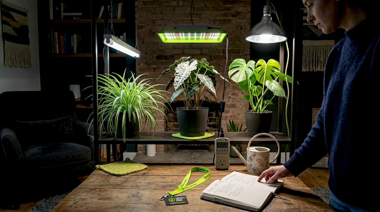 Comparison of LED, fluorescent, and HID grow lights on plants