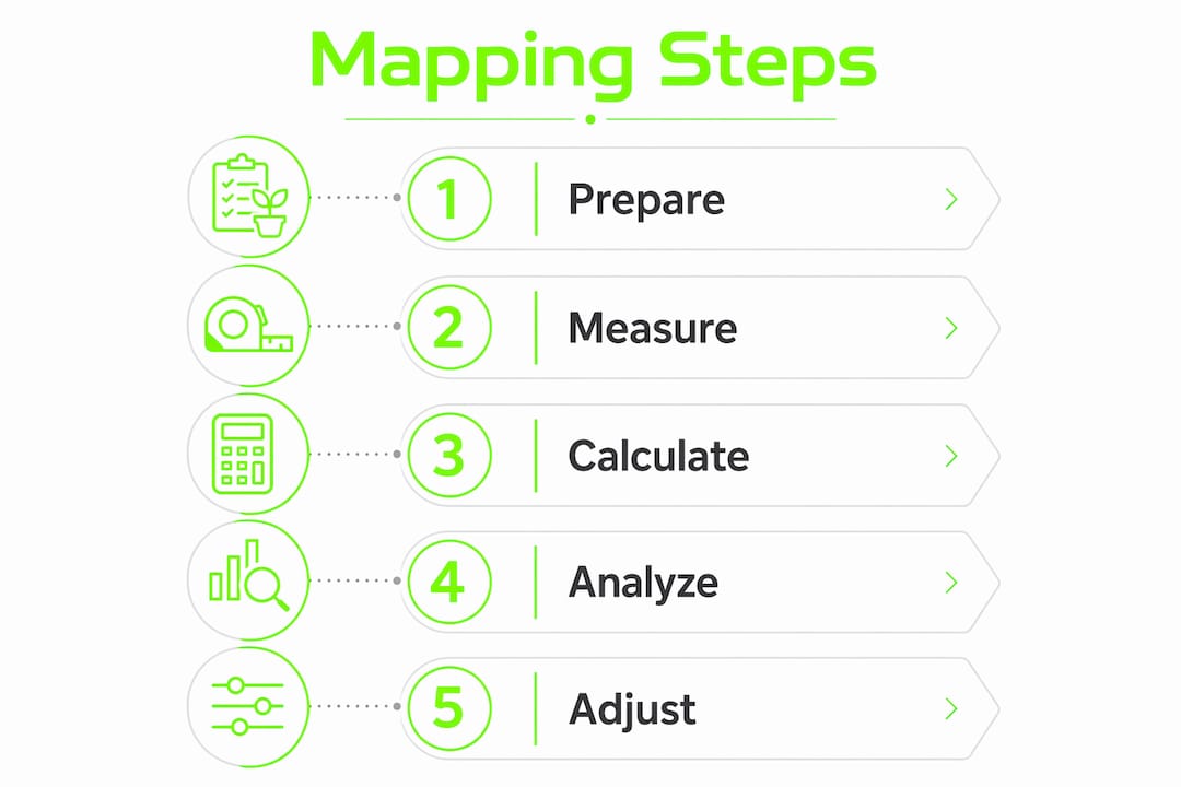 Infographic showing light mapping process steps