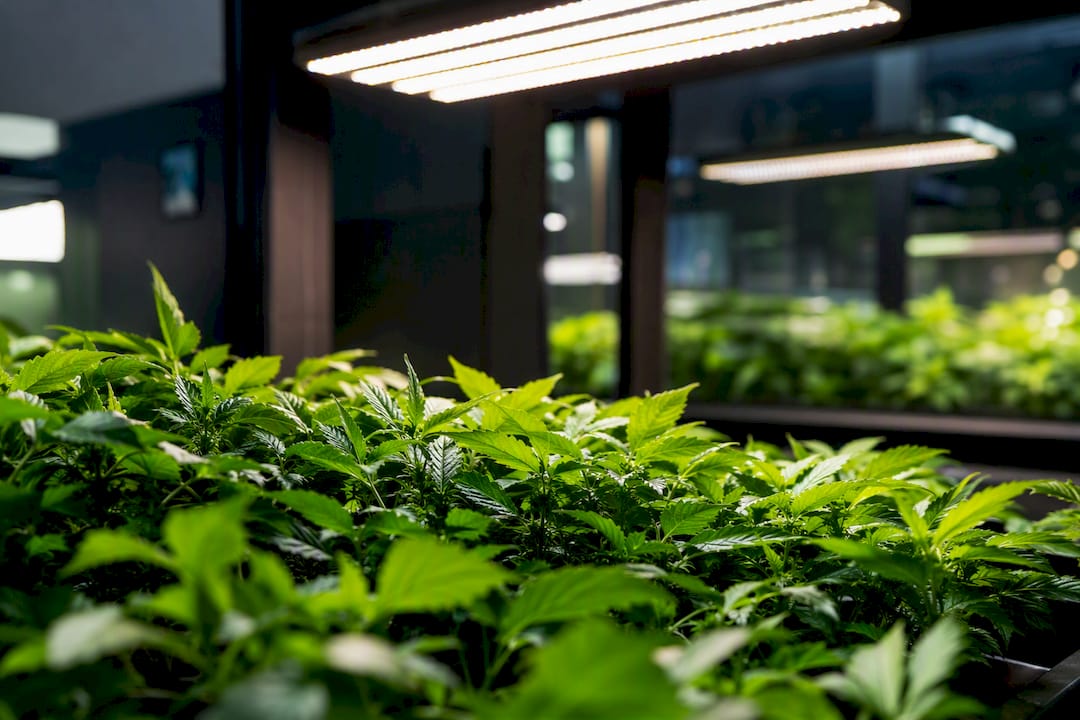 Uniform healthy plant canopy under LED grow light