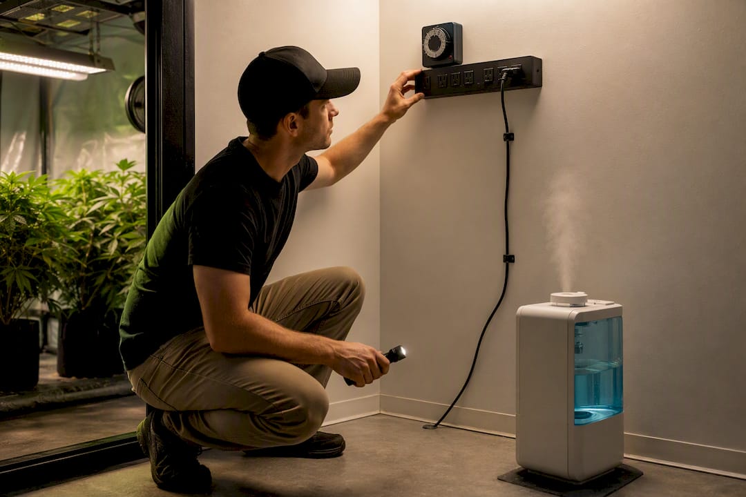 Elevated electrical equipment away from humidifier