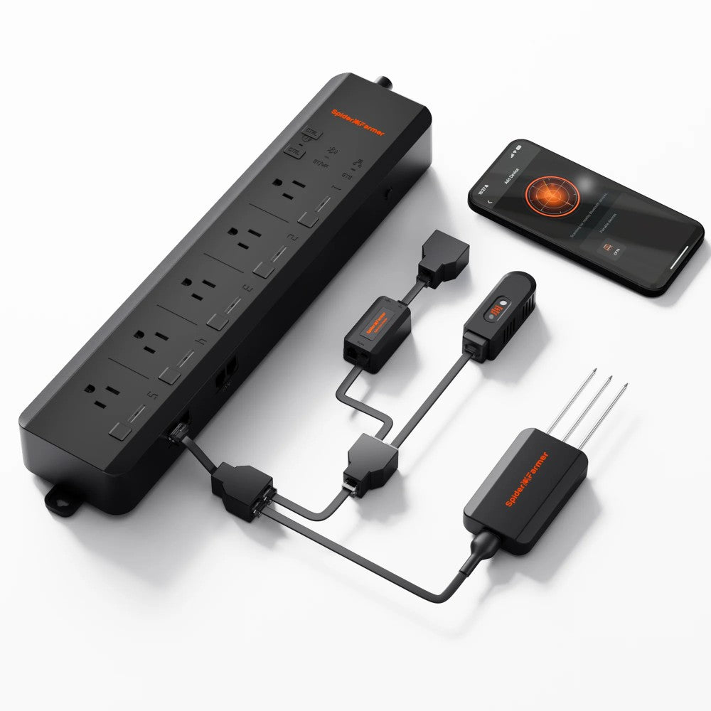 Spider Farmer GGS AC5 Power Strip Kit | App-Based Smart Controls for Grow Rooms and Tents