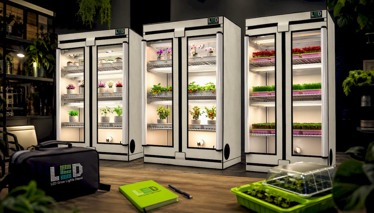Active Grow House Plants 3-Tier Walden White LED Grow Tent Kit