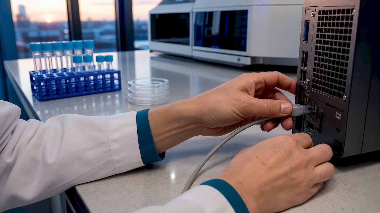 Hands connecting instruments for LIMS integration