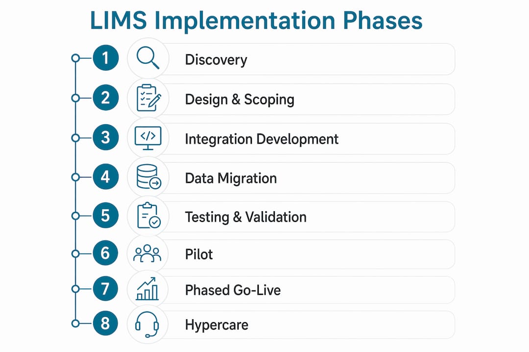 Infographic of phased LIMS implementation plan
