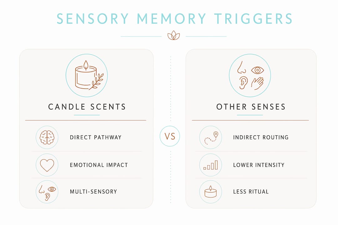 Infographic comparing candle scent memory to other senses