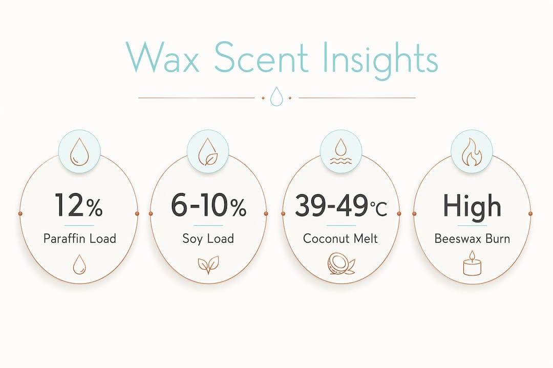 Infographic illustrating wax scent load and melting point
