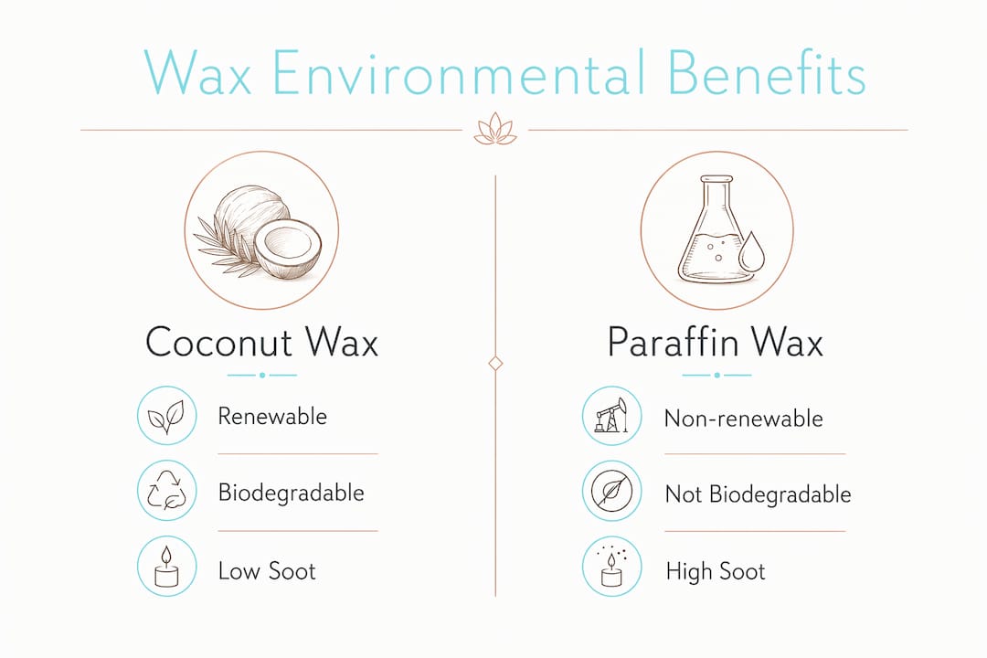 Infographic comparing coconut and paraffin wax benefits