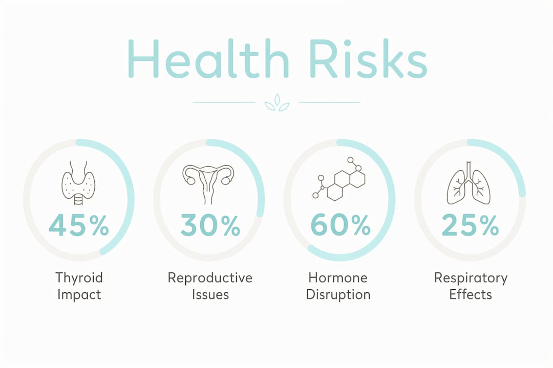 Infographic showing health risks of endocrine disruptors from candles