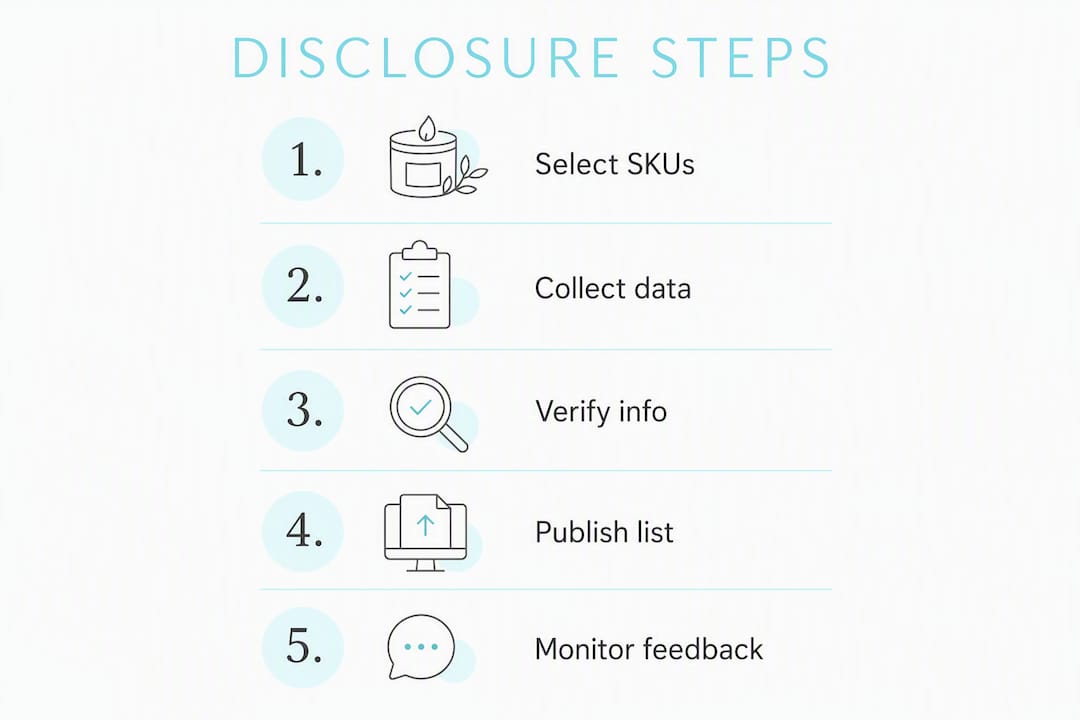 Infographic showing fragrance disclosure steps