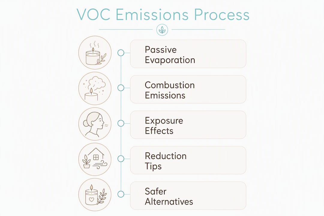 Infographic showing VOC emissions process steps