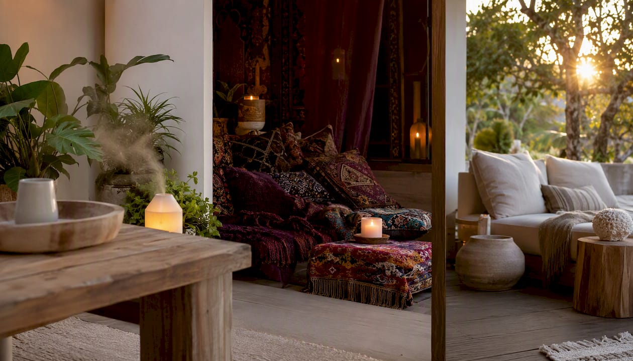 Three interior design styles paired with scents