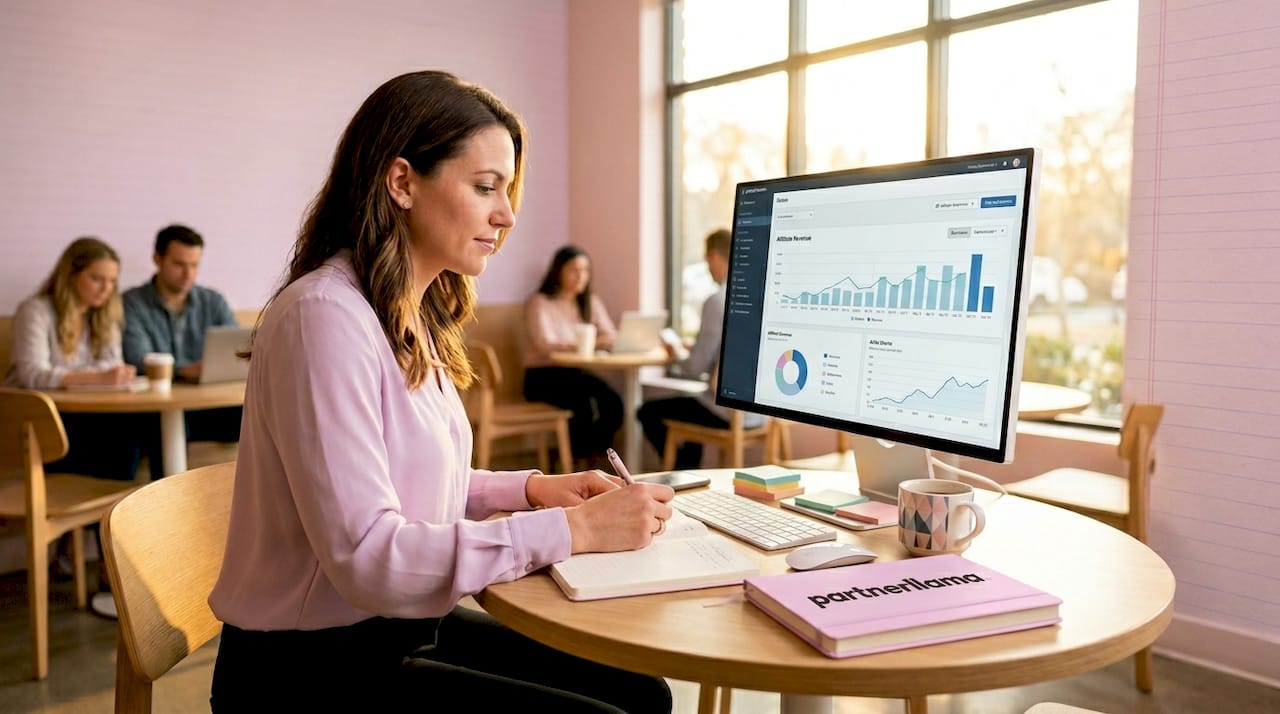 Professional reviewing affiliate marketing performance