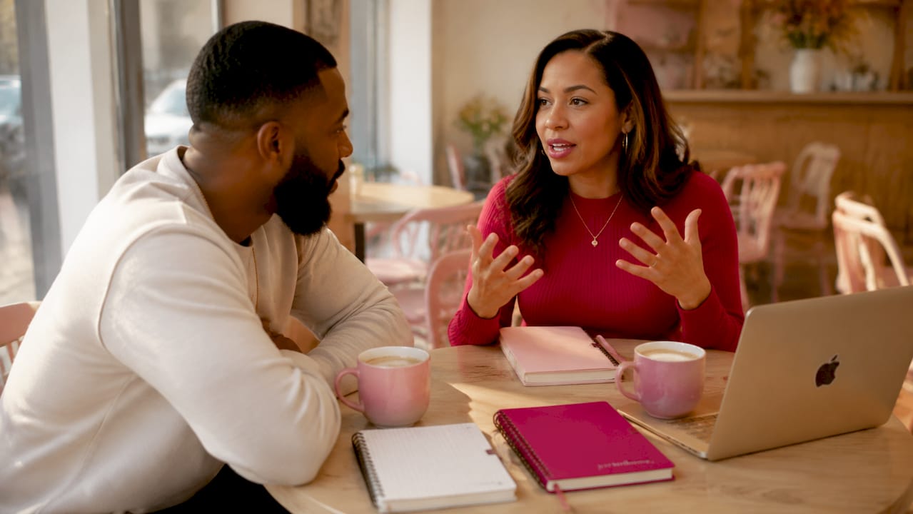 Two professionals discussing affiliate marketing roles