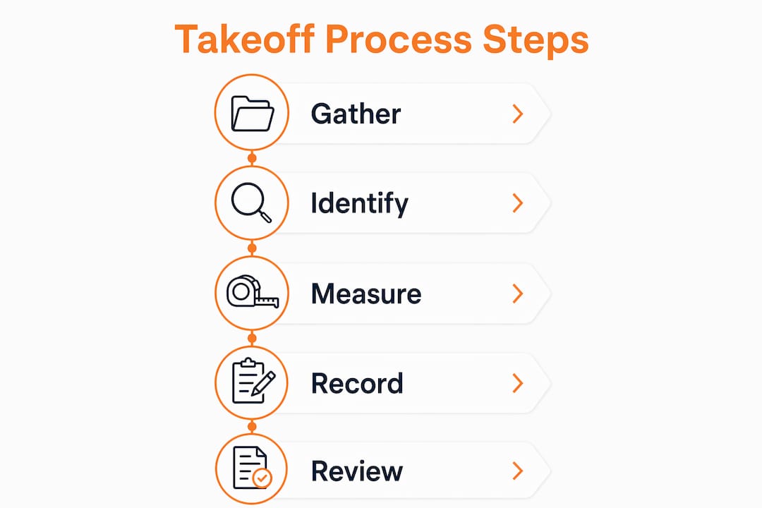 Infographic illustrating subcontractor takeoff process steps