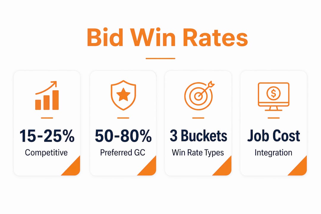 Infographic showing bid win rates and key metrics