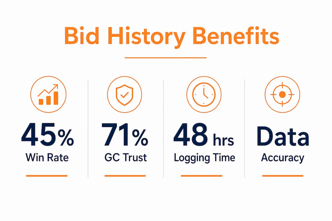 Infographic illustrating benefits of bid history