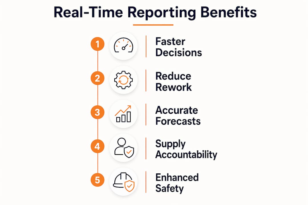 Infographic outlining benefits of real-time reporting